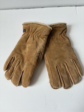 Men’s Thinsulate Genuine Cowhide Suede Gloves Tan Size M